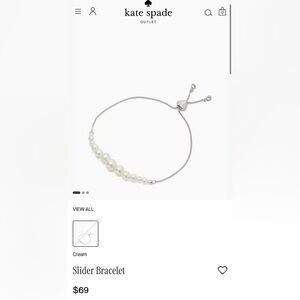 Kate Spade Cream and Silver Slider Bracelet